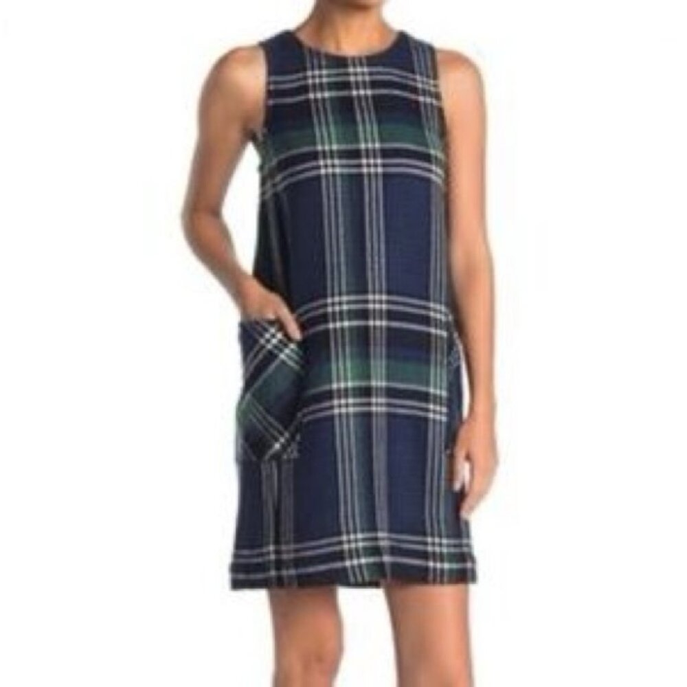 SUSINA Sleeveless Plaid Shift Dress
